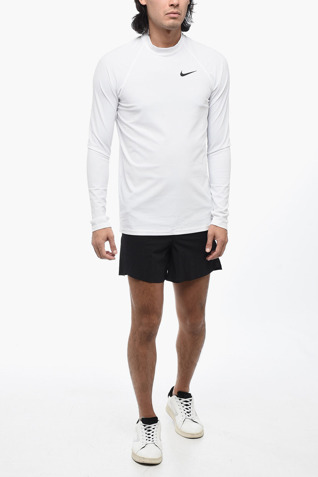 SWIM Long-Sleeve Solid-Color Dri-Fit T-Shirt with Contrast Logo