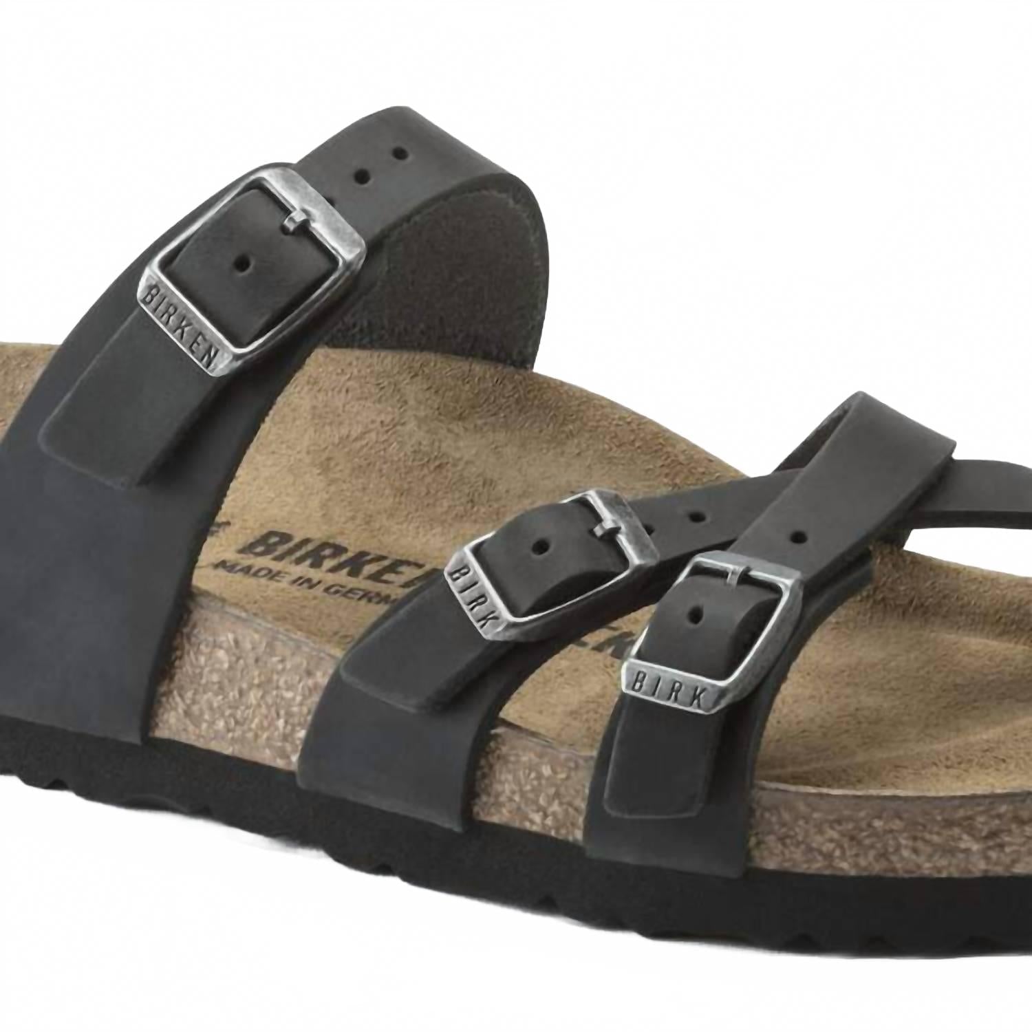 Women's Franca Oiled Leather Sandals In Black