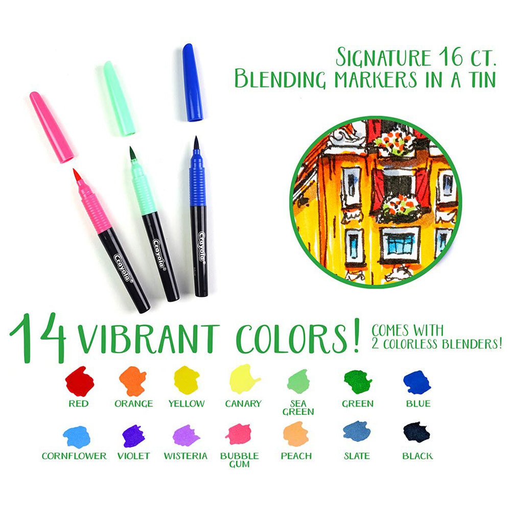 16pc Crayola Signature Blending Markers w/ Tin 9y+