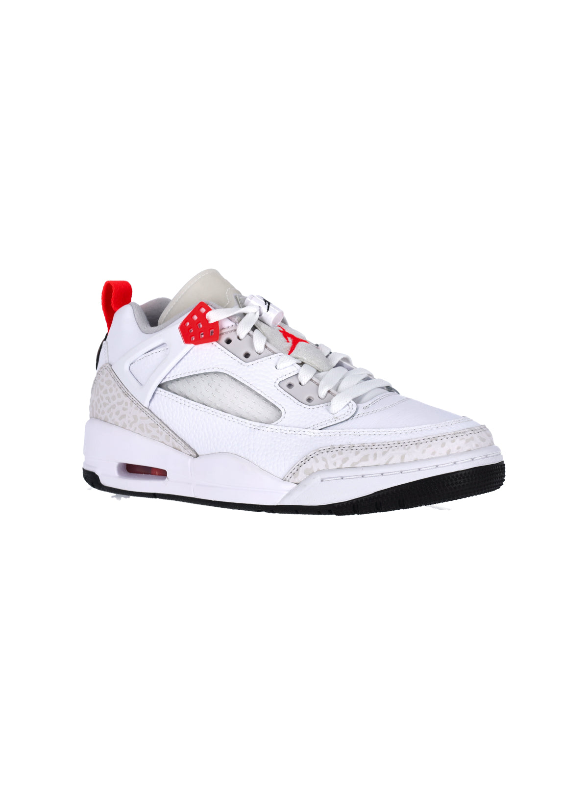 White Jordan Spizike Low-Top Leather Sneakers