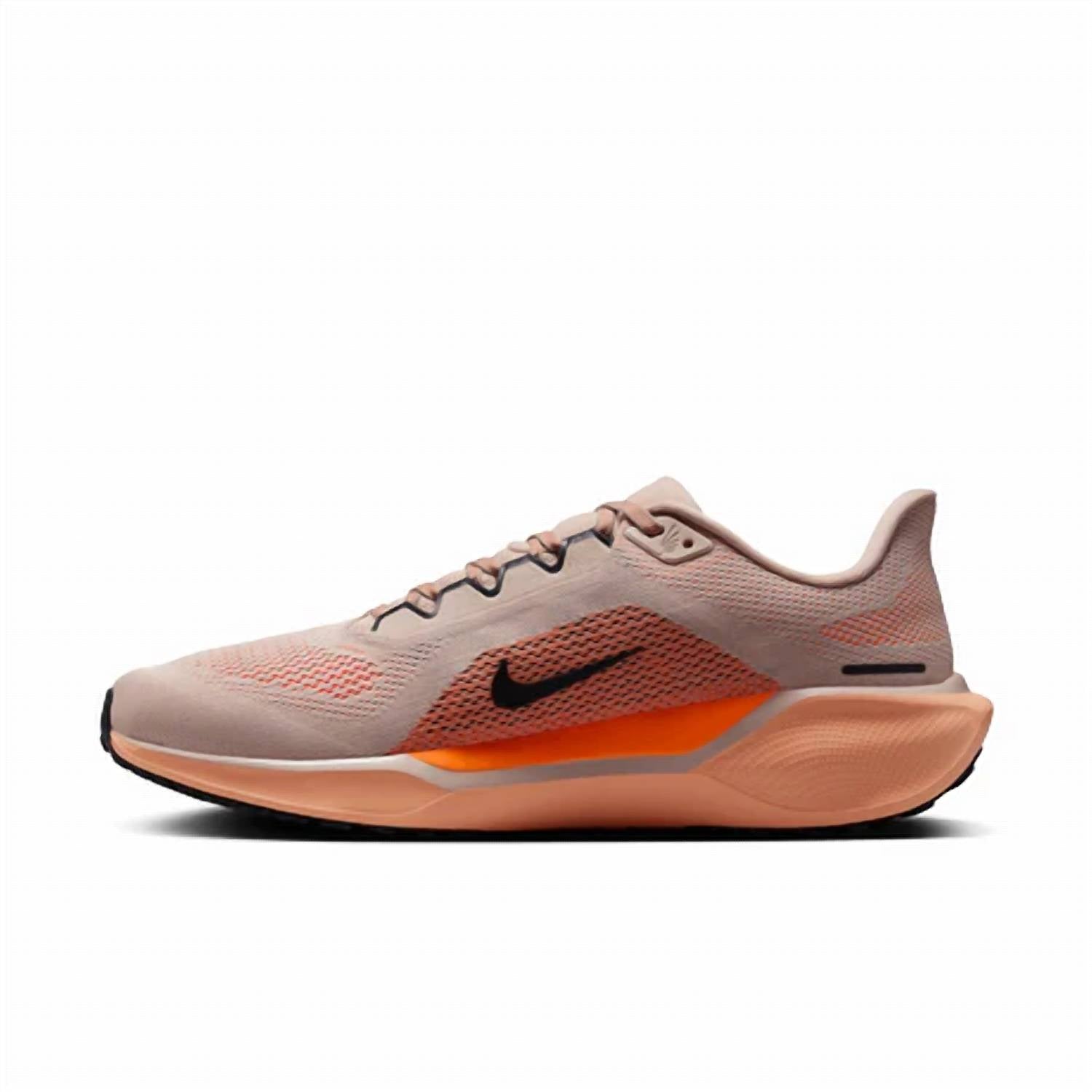 Men's Pegasus 41 Road Running Shoes In Fossil Stone Dark Obsidian Total Orange