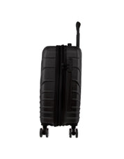 2pc Pierre Cardin Large Hard-Shell Suitcase & Cabin Set Luggage Tag Black