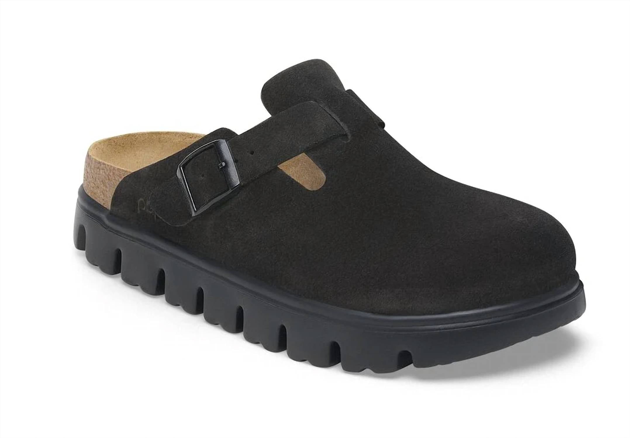 Women's Papillio Boston Chunky Suede Clogs In Black