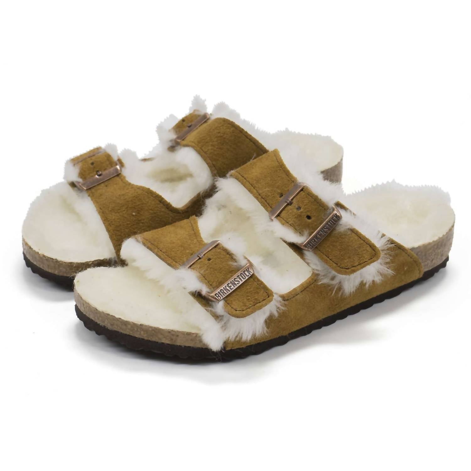 Girl's Arizona Shearling Sandals In Mink