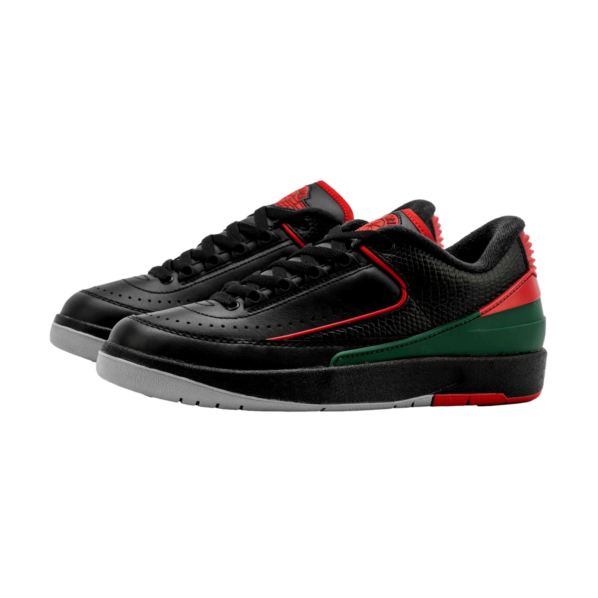Grade-School Nike Air Jordan 2 Retro Low Black/Fire Red-Fir-Cement Grey FJ6869-006