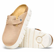 Women's Papillio Boston Chunky Suede Clogs In Warm Sand