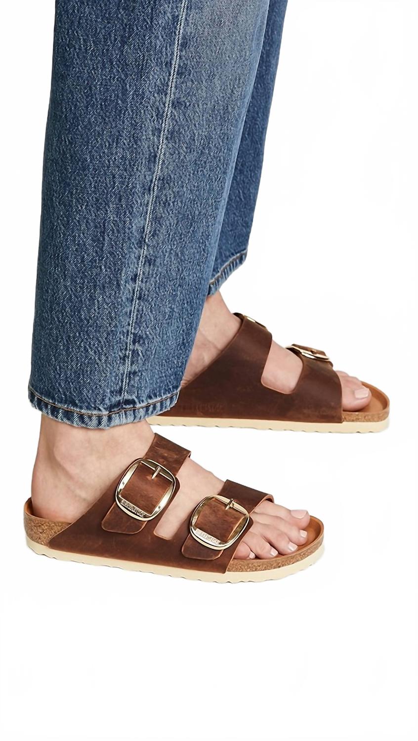 Women's Arizona Big Buckle Narrow Sandals In Cognac
