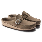 Women's Buckley Suede Leather Clogs In Gray Taupe