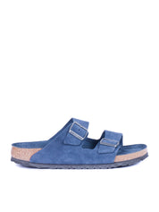 Navy Arizona Suede Leather Slide Sandal