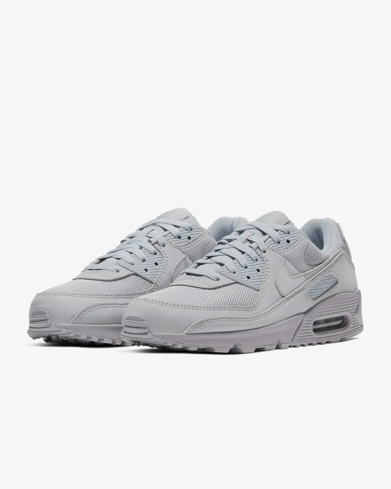 Men's Nike Air Max 90 CN8490 Sneakers Wolf Grey Leather Casual Lifestyle Shoes
