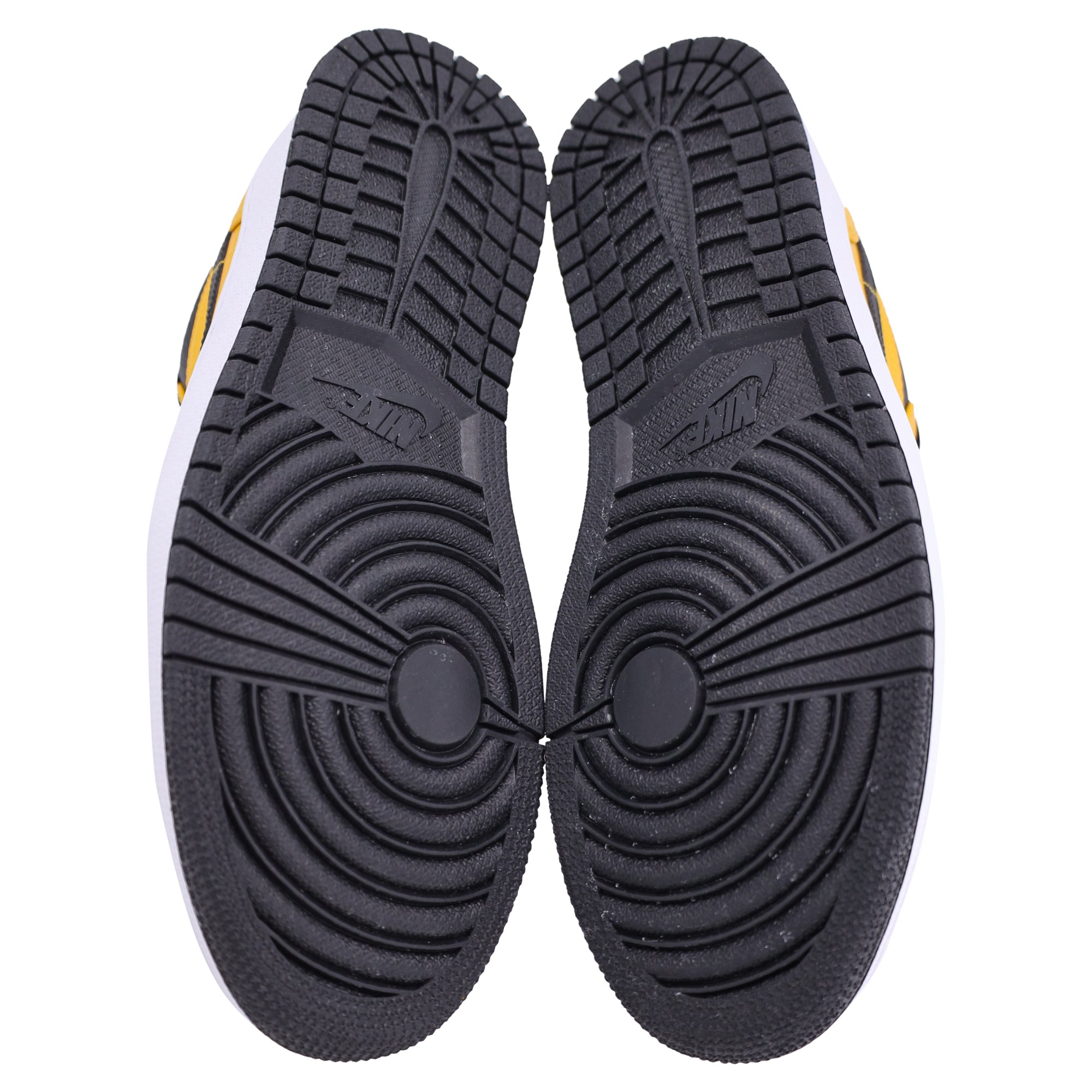 Air Jordan Men's 1 Low University Gold in Yellow and Black Leather
