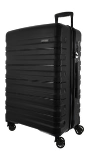 3pc Pierre Cardin 4 Wheel Hard-Shell Suitcase Travel Luggage Set Black