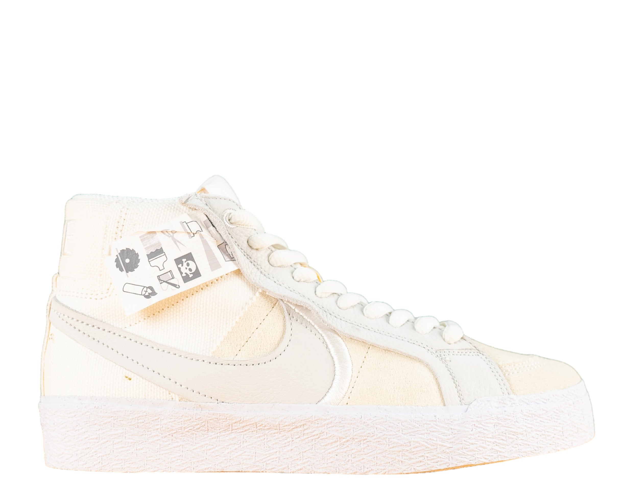 Men's Nike SB Zoom Blazer Mid PRM Plus Skateboard Shoes DZ7587-110 Summit White