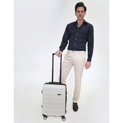 3pc Pierre Cardin 4 Wheel Hard-Shell Suitcase Travel Luggage Set Snow