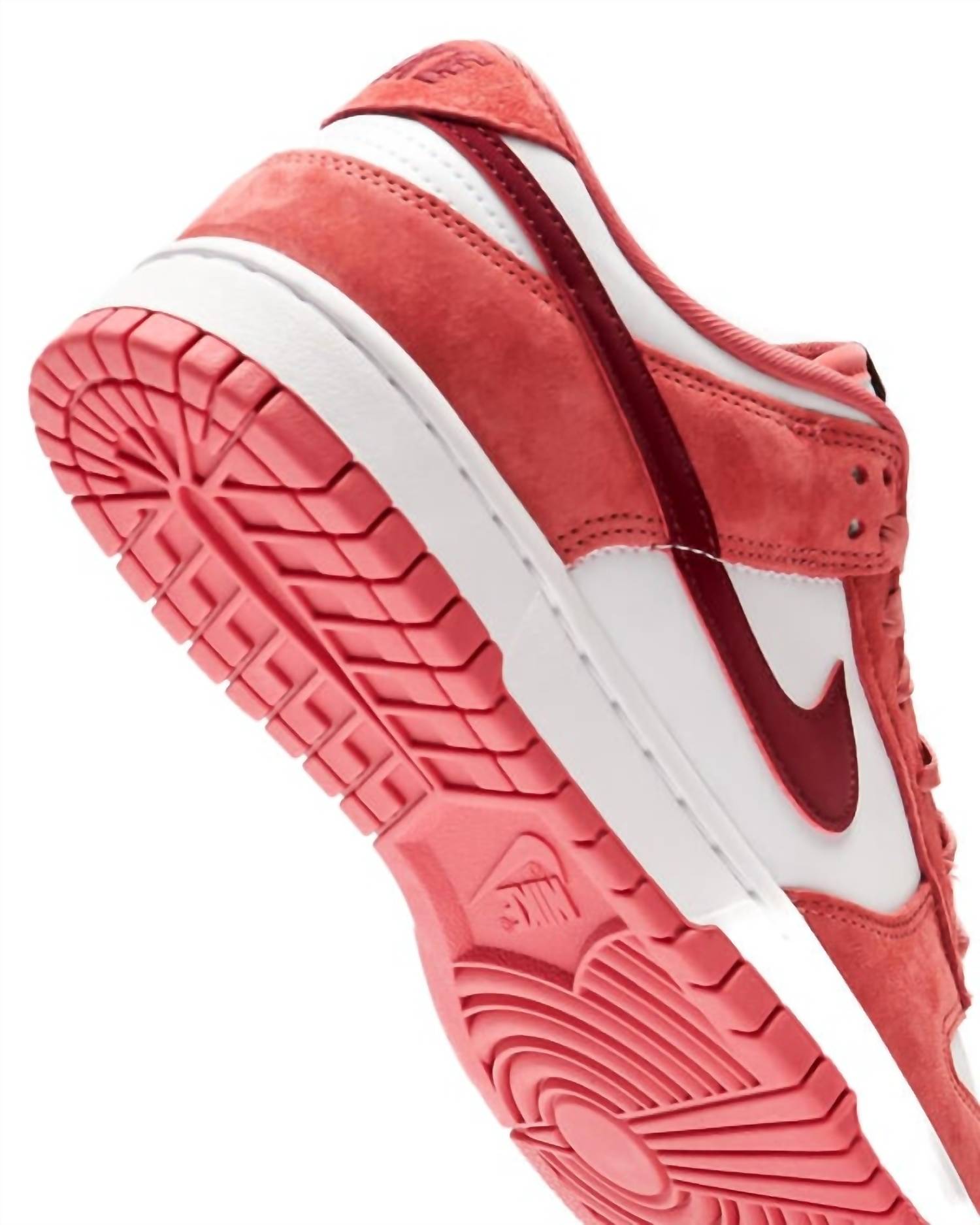 Women's Dunk Low Sneakers In White / Team Red-Adobe-Dragon Red