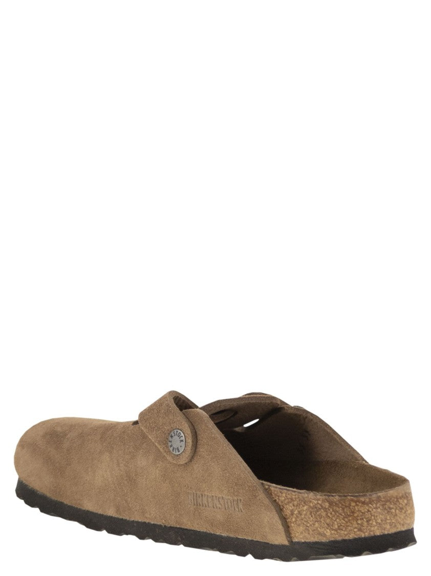 Classic Suede Sabot with Adjustable Buckle