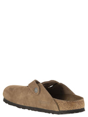 Classic Suede Sabot with Adjustable Buckle