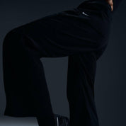 Women's Wind Runner High Waisted Woven Open Hem Pants In Black