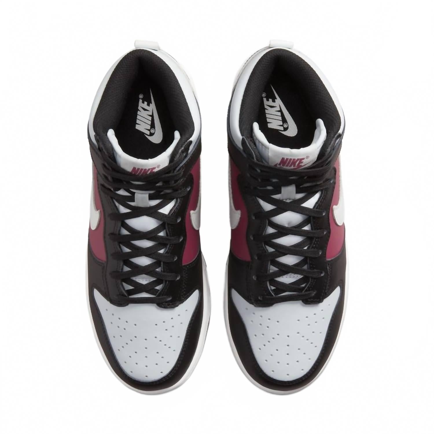 Women's Dunk High Top Sneakers In Black/summit White-Rosewood