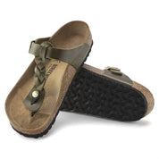 Women's Gizeh Braided Oiled Leather Sandals In Olive Green