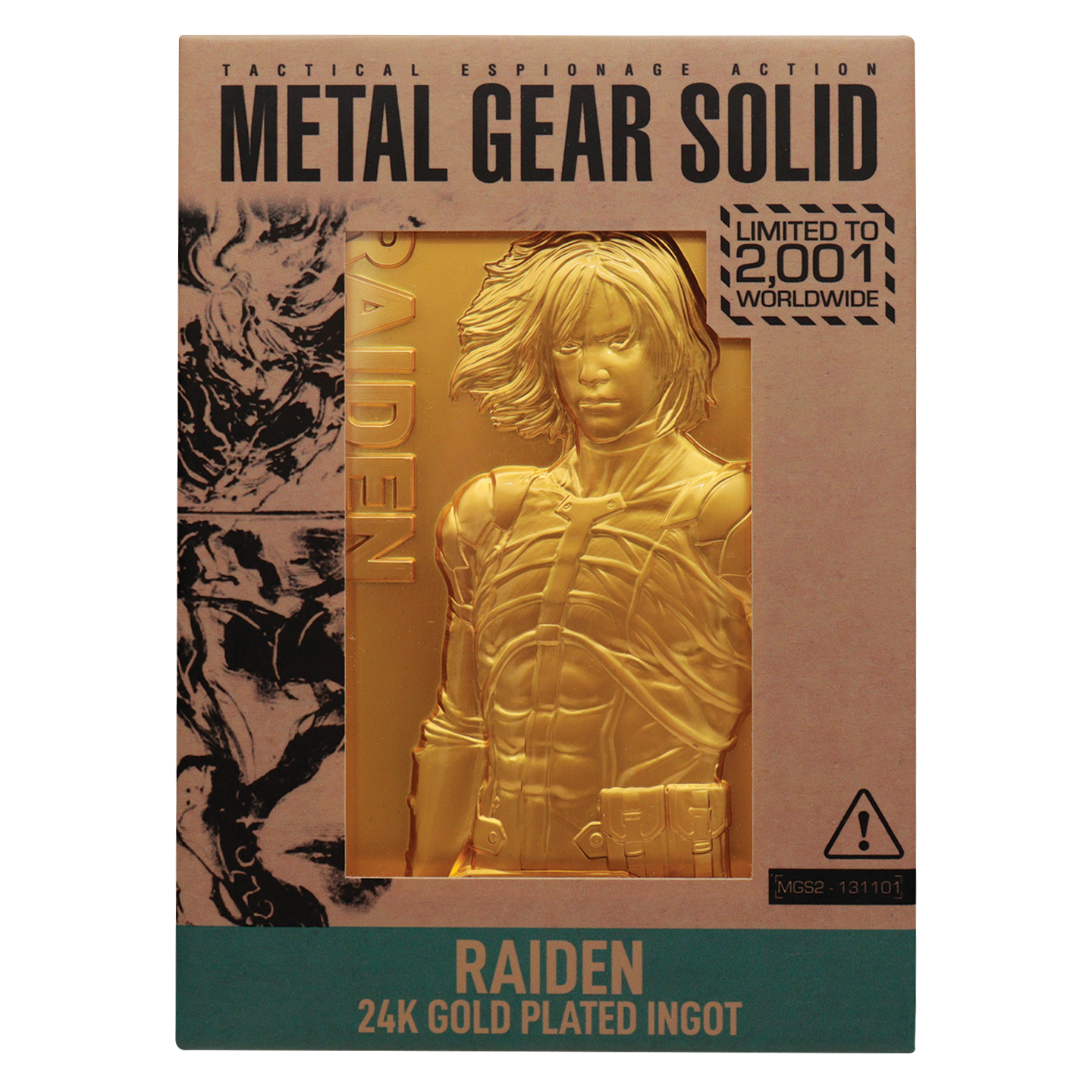 Fanattik Limited Edition Metal Gear Solid 2 24k Gold Plated Raiden Ingot