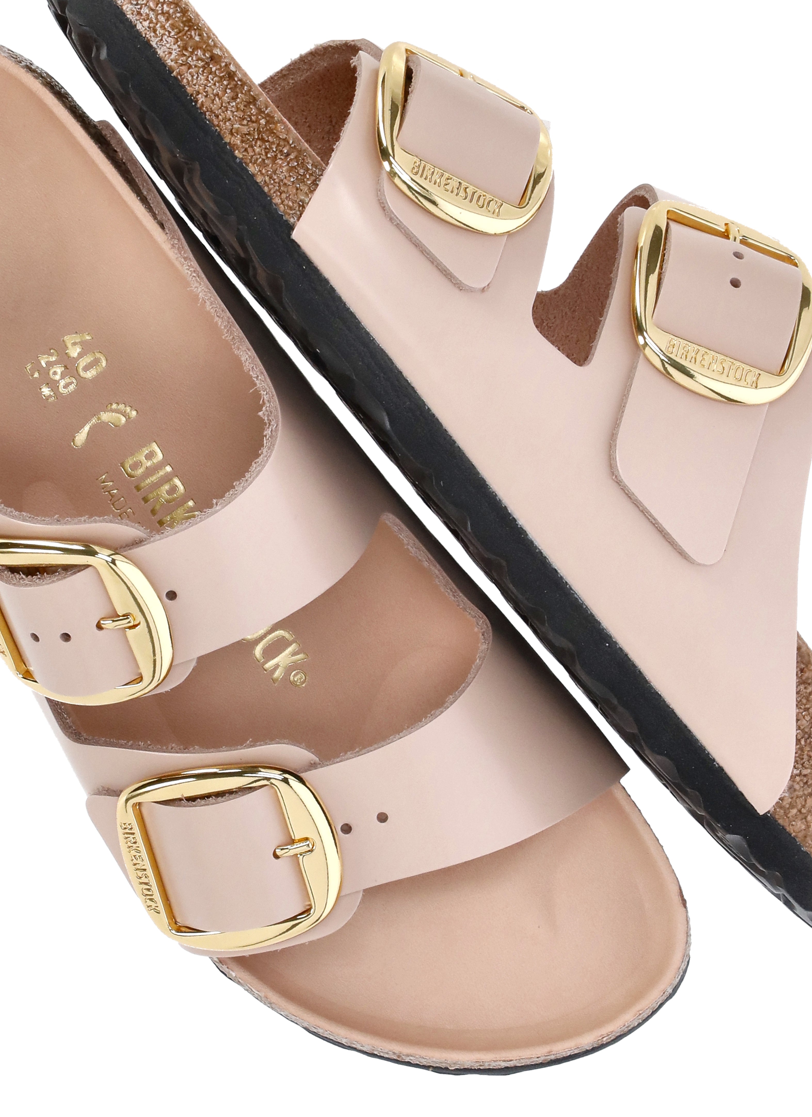 Beige Arizona Large Buckle Sandals