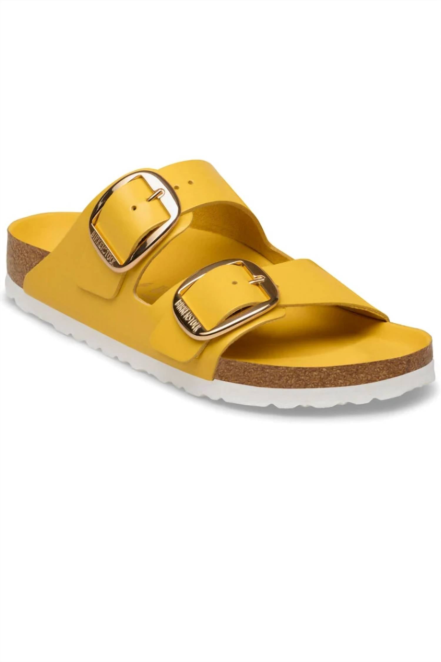 Women's Arizona Big Buckle Sandals In High-Shine Ochre