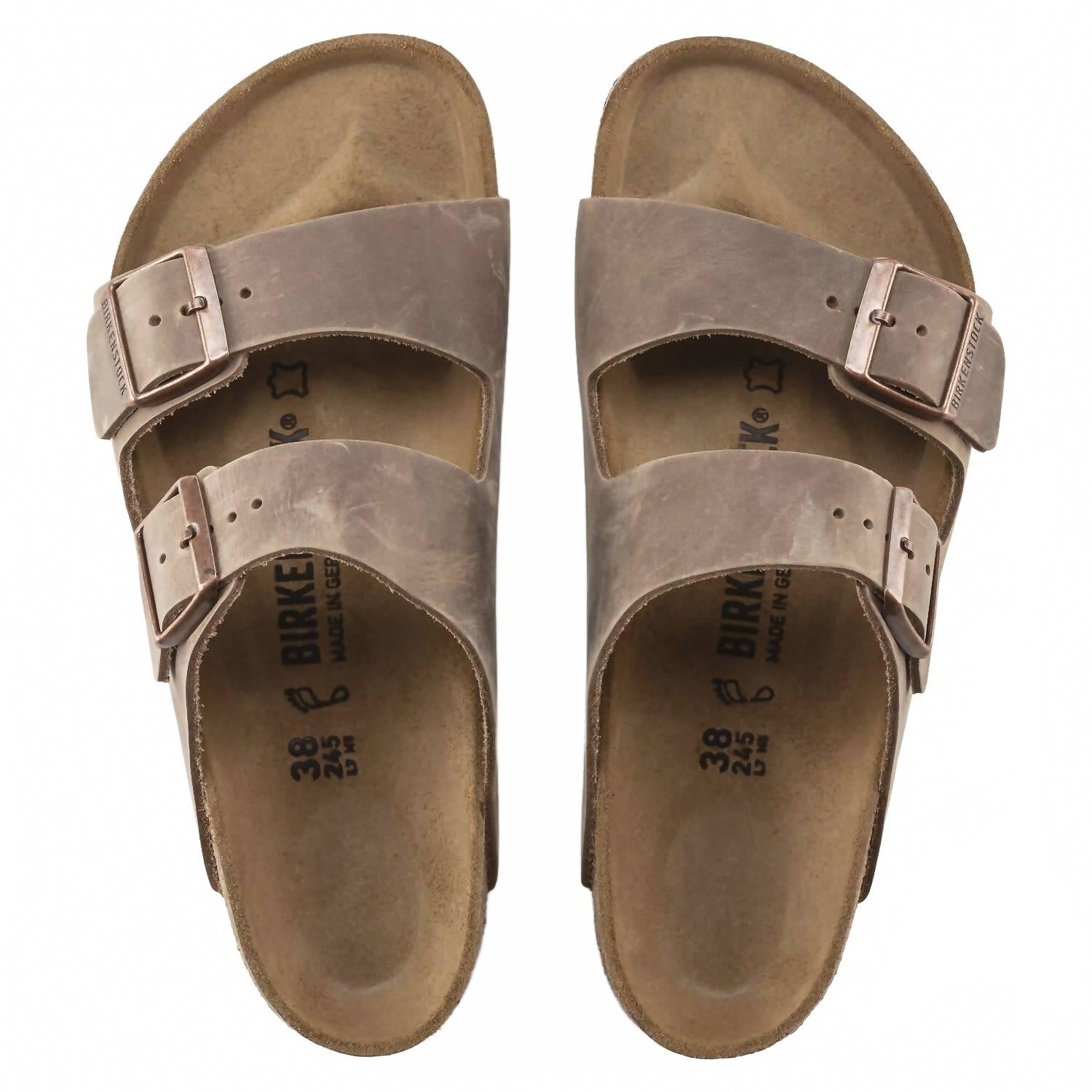 Unisex Arizona Sandal In Brown Oil Leather