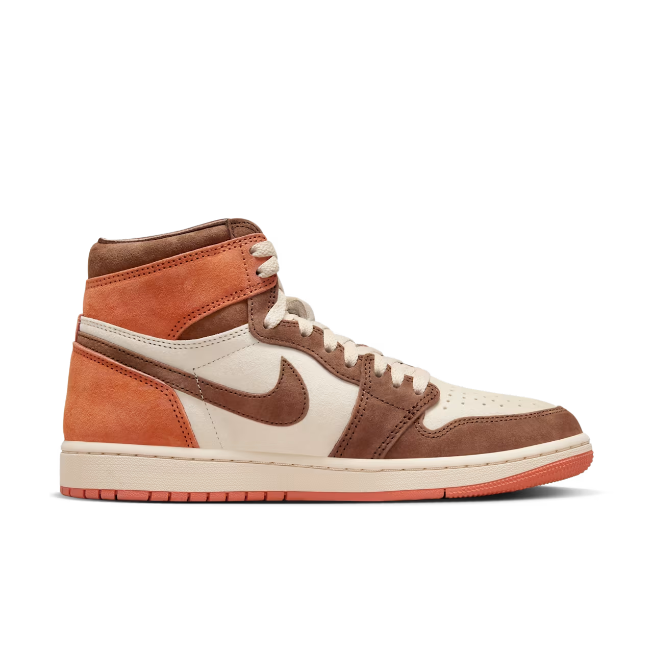 Women's Nike Air Jordan 1 High FQ2941-200 6.5 Brown Nubuck Leather Shoes GBNC301