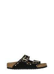 Black Arizona Suede Buckle Slides