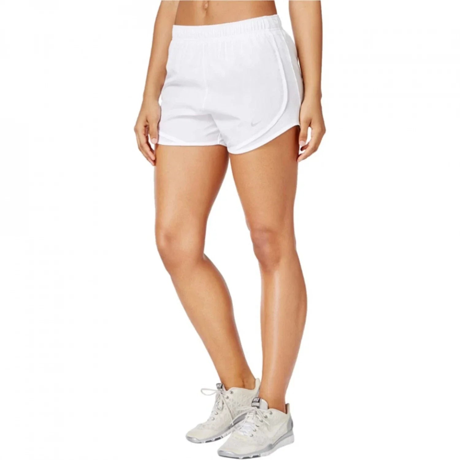 Nike Tempo Running Shorts Womens White Dri-Fit Brief-Lined Activewear DSGL238