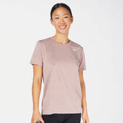 Women's Nike Dri-FIT Activewear Top Light Brown Relaxed Fit Crew Neck FTS460