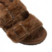 Women's Arizona Shearling Sandal In Caramel
