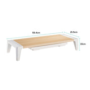 Activiva Monitor Stand Riser with Storage Drawer (White Oak)