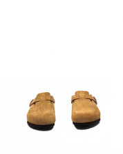 Women's Boston Suede Leather Clogs In Latte Cream