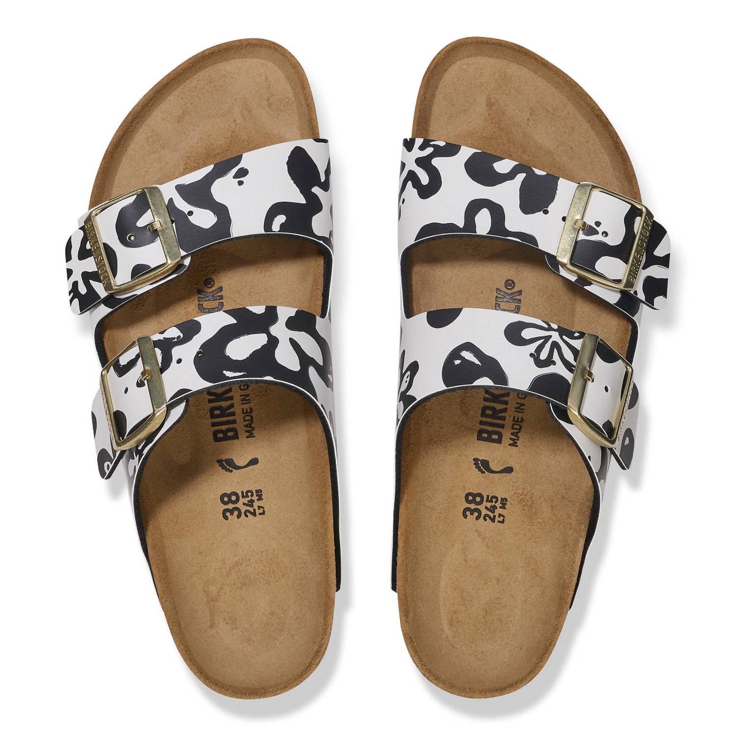 Women's Arizona Birko Sandal In Blooms White/black
