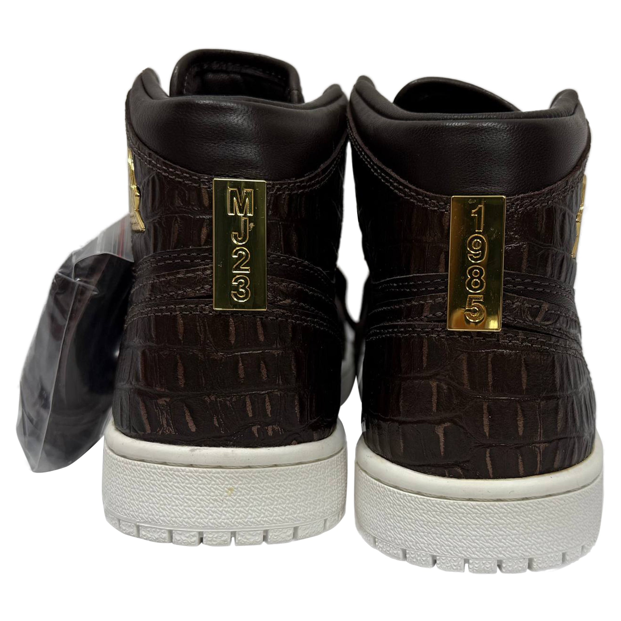 Nike Air Jordan 1 Retro High Croc Embossed OG Pinnacle Sneakers in Brown Leather