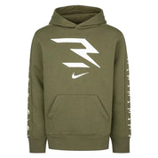Boys Nike 3BRAND Believe Hoodie Rough Green Graphic Print Pullover RED548