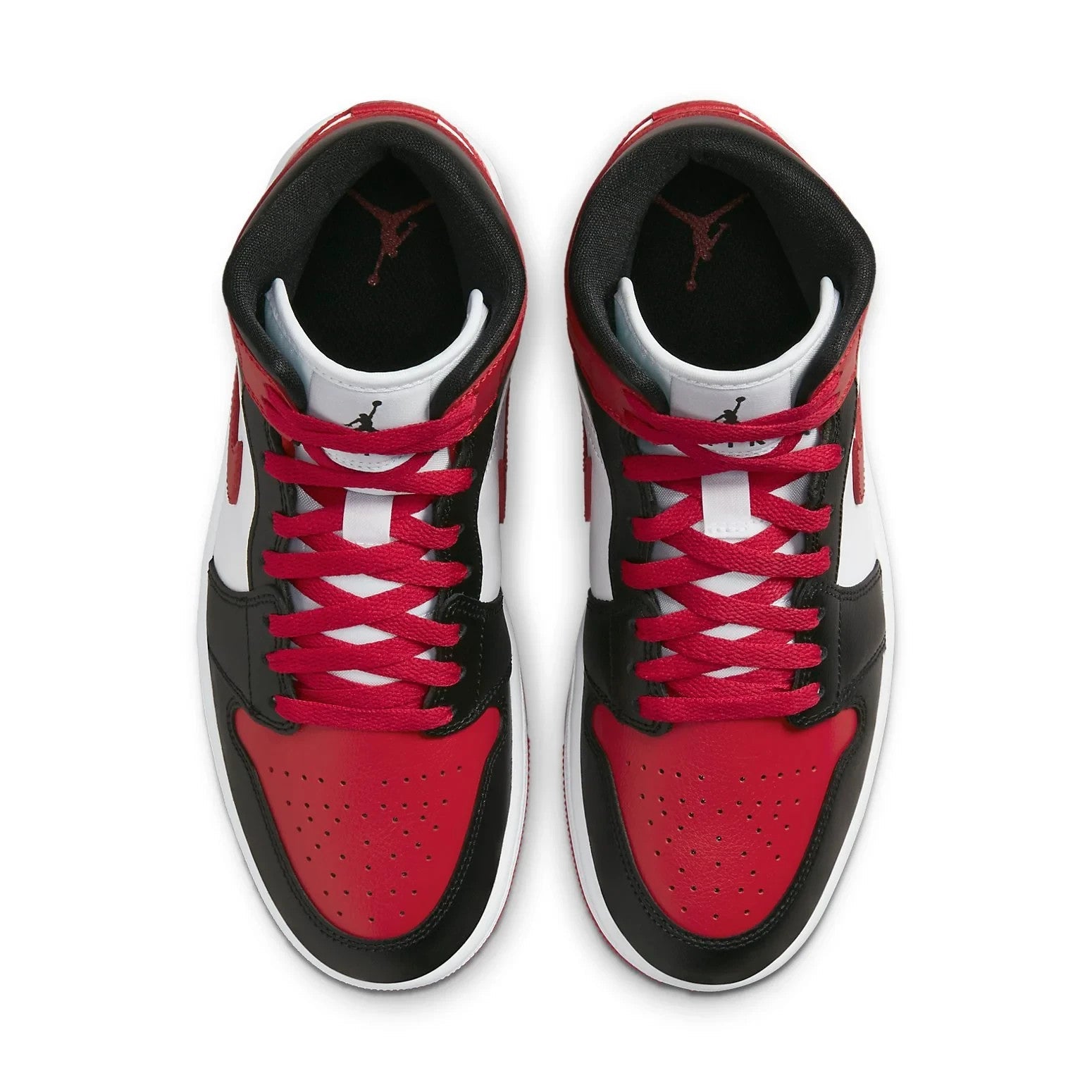 Women's Nike Air Jordan 1 Mid "Bred Toe" BQ6472-079 Red Black Lifestyle Shoes