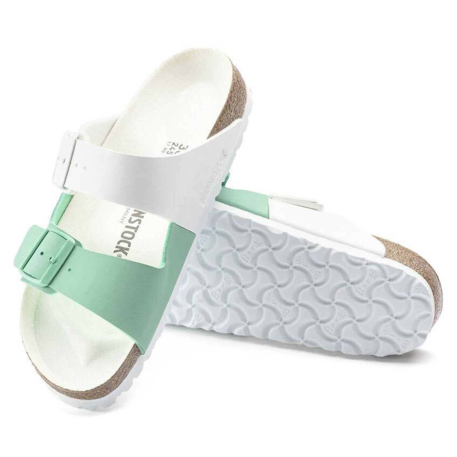 Women's Arizona Split Sandals In White Bold Jade