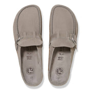 Unisex Buckley Suede Embossed Narrow Clogs In Corduroy Stone Coin