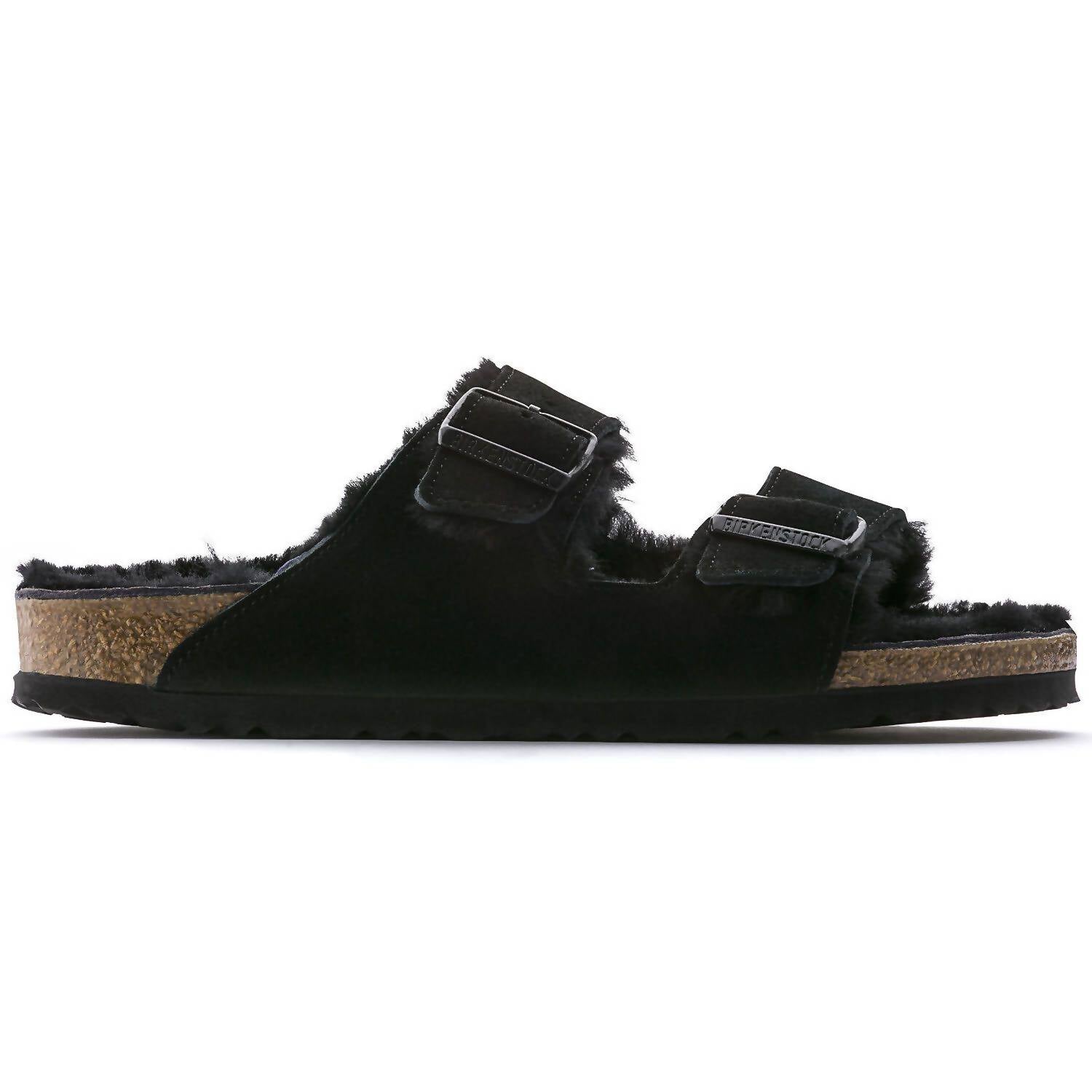 Unisex Arizona Fur Shearling Sandal In Black
