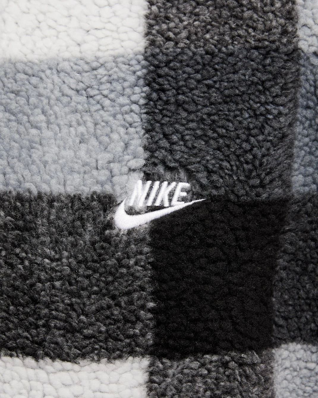 Nike Club Sweatshirt Mens Black White Plaid Fleece Winterized 1/2 Zip DSGL1 4