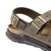 Men's Milano Crosstown Oiled Leather Sandal In Faded Khaki