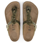 Women's Gizeh Braided Oiled Leather Sandals In Olive Green