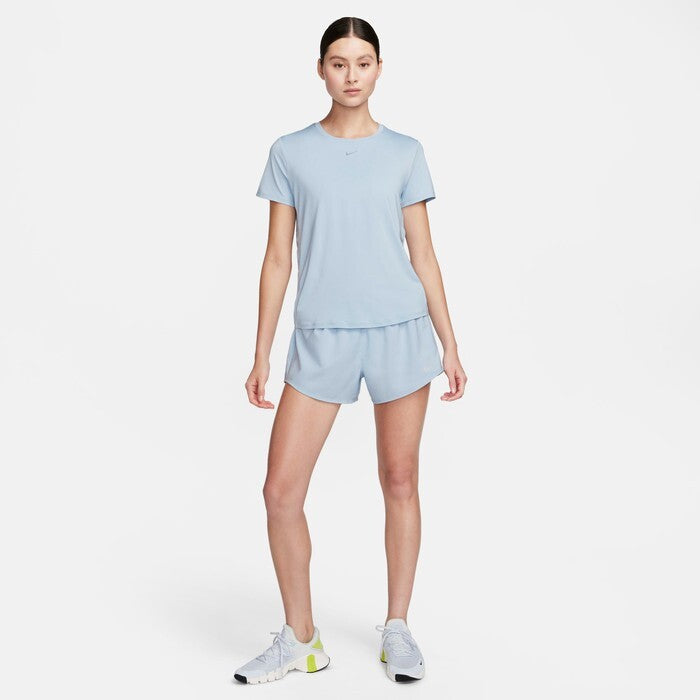 Women's Nike One Classic Top Blue Dri-FIT Crew Neck Pullover Active SRT44
