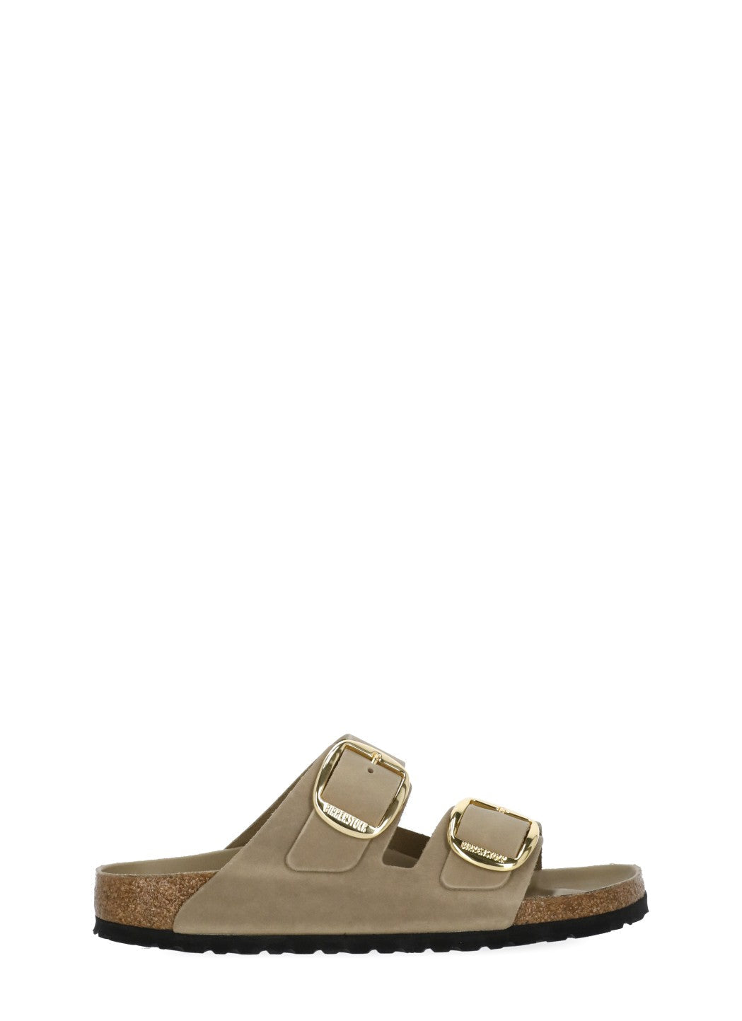 Beige Arizona Big Buckle Leather Sandals