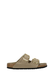 Beige Arizona Big Buckle Leather Sandals