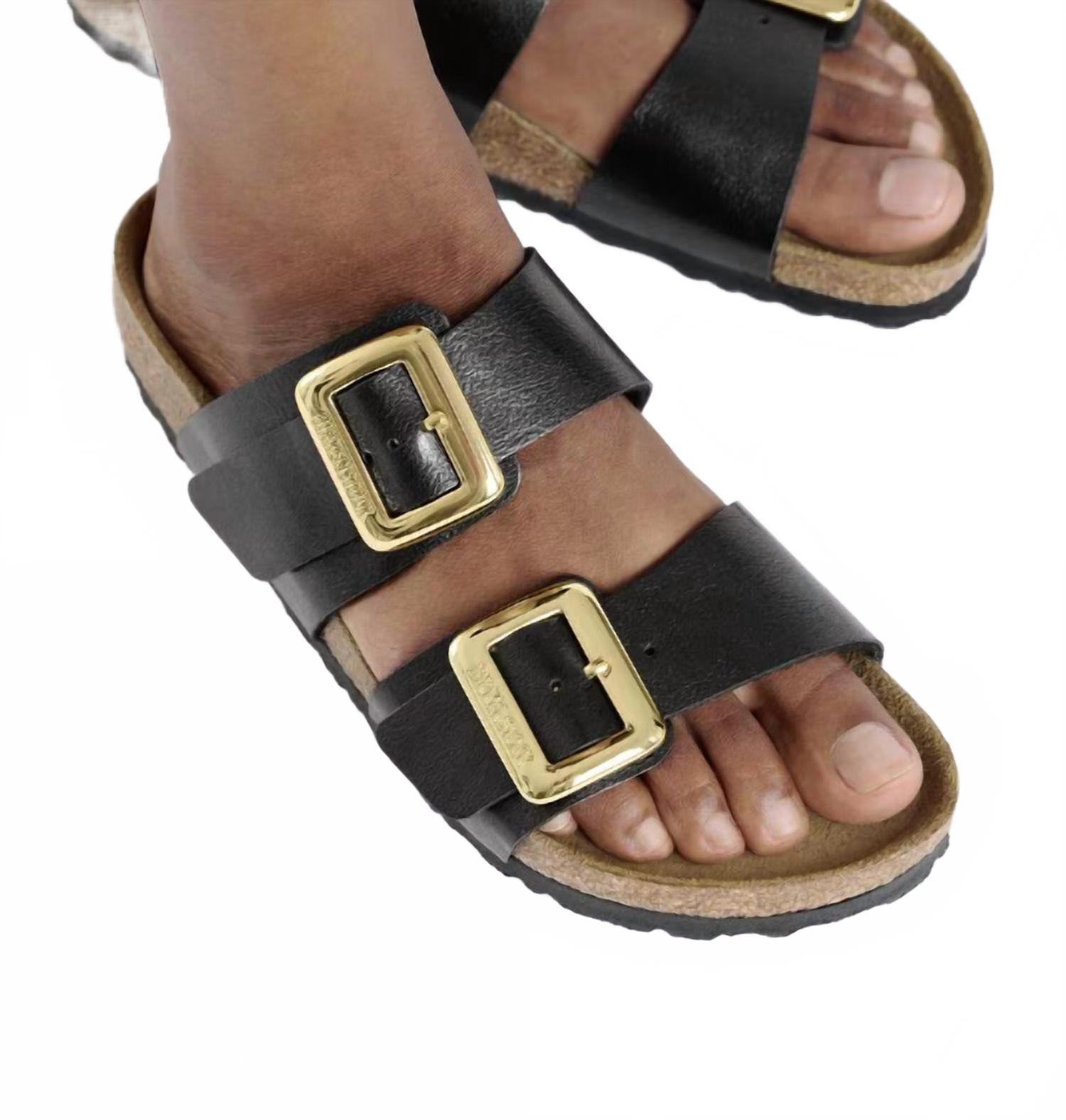 Women's Sydney Luxe Buckle Sandals In Licorice