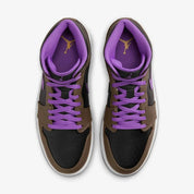 Men's Nike Air Jordan 1 Mid DQ8426-215 Sneaker US 7 Brown Purple Lifestyle Shoes